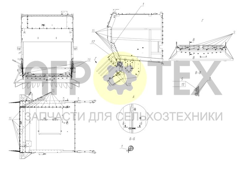 Чертеж Коммуникации электрические разбрасывателя (161.10.14.500)